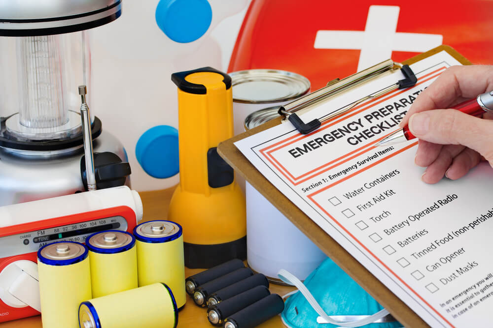 tornado preparedness kit with emergency supplies