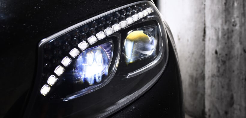 Led light for car light up led car headlight front view