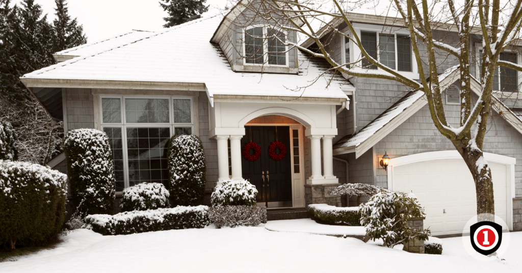 A front-home photo during winter