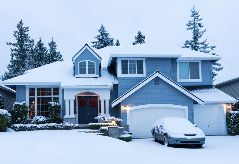 house covered in snow