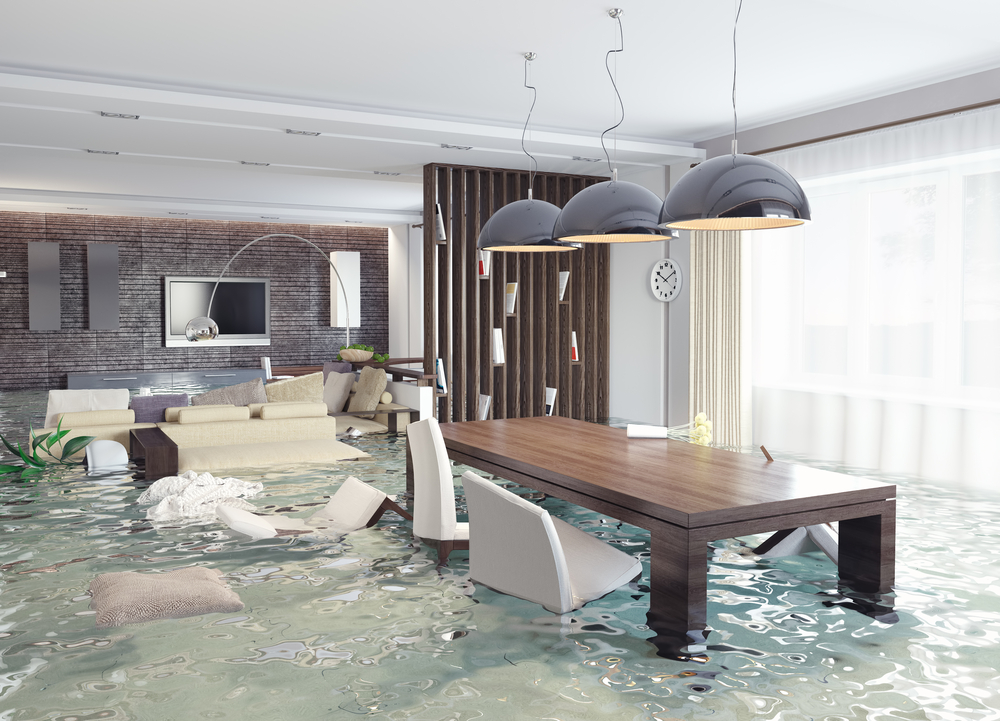 flooding in dining room of home