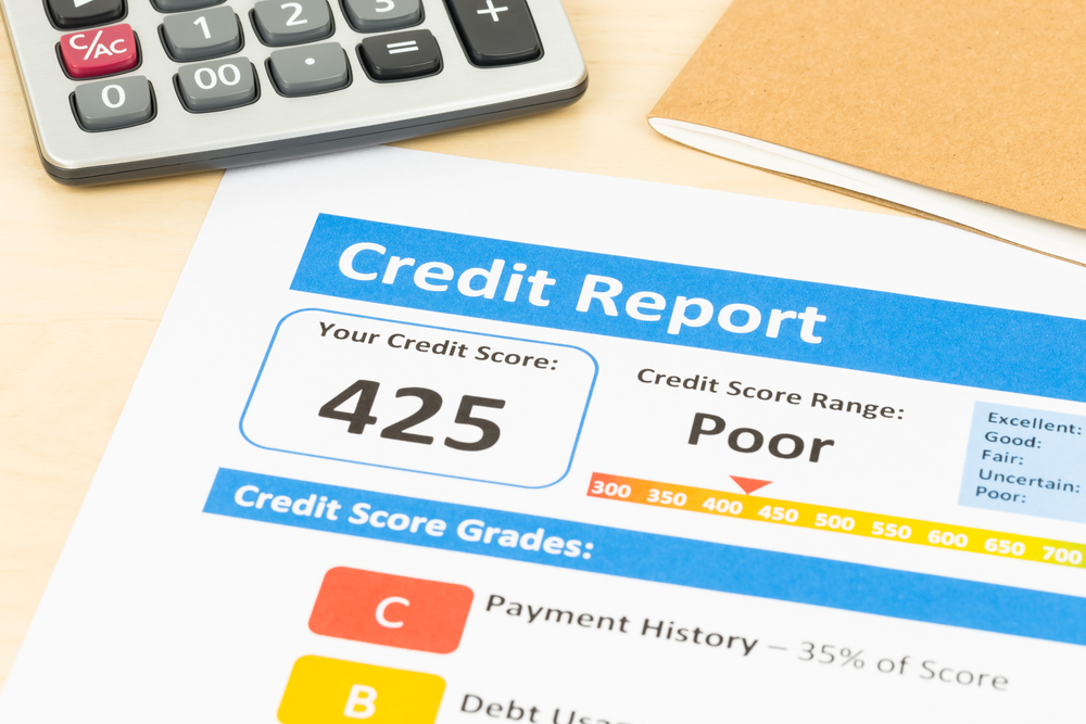 document with bad credit score report