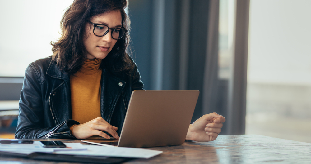 asian female on laptop