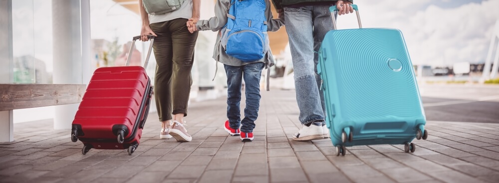 ion-understanding-loss-of-use-coverage-1 Mother, father and child take suitcases with belongings to alternate living arrangements while their home is repaired - best home insurance.