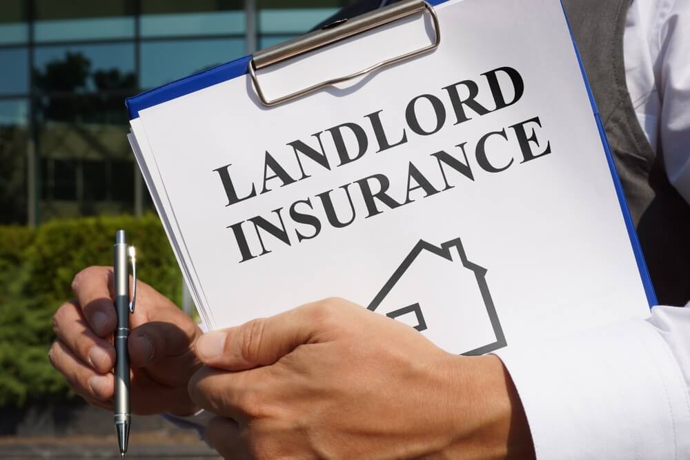 Landlord insurance is shown using a text and picture of the house.