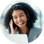 Customer service agent making call