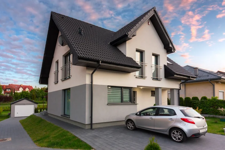 Car parked in front of house