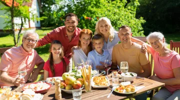 Multigenerational family enjoying a picnic