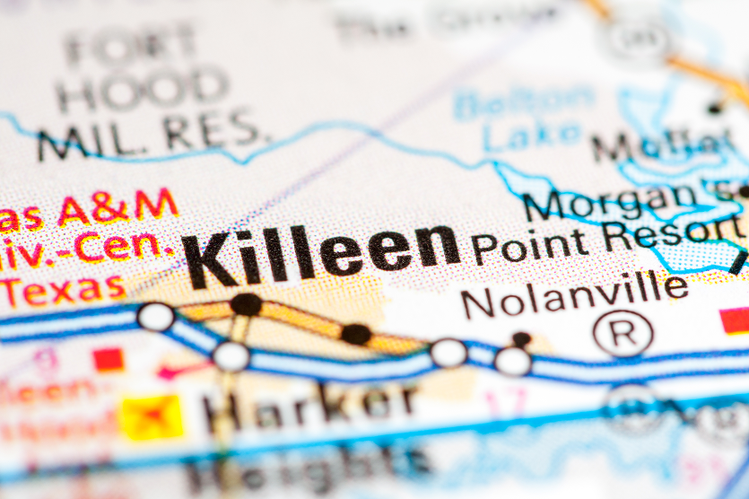 Killeen on the map - best home insurance in Texas.