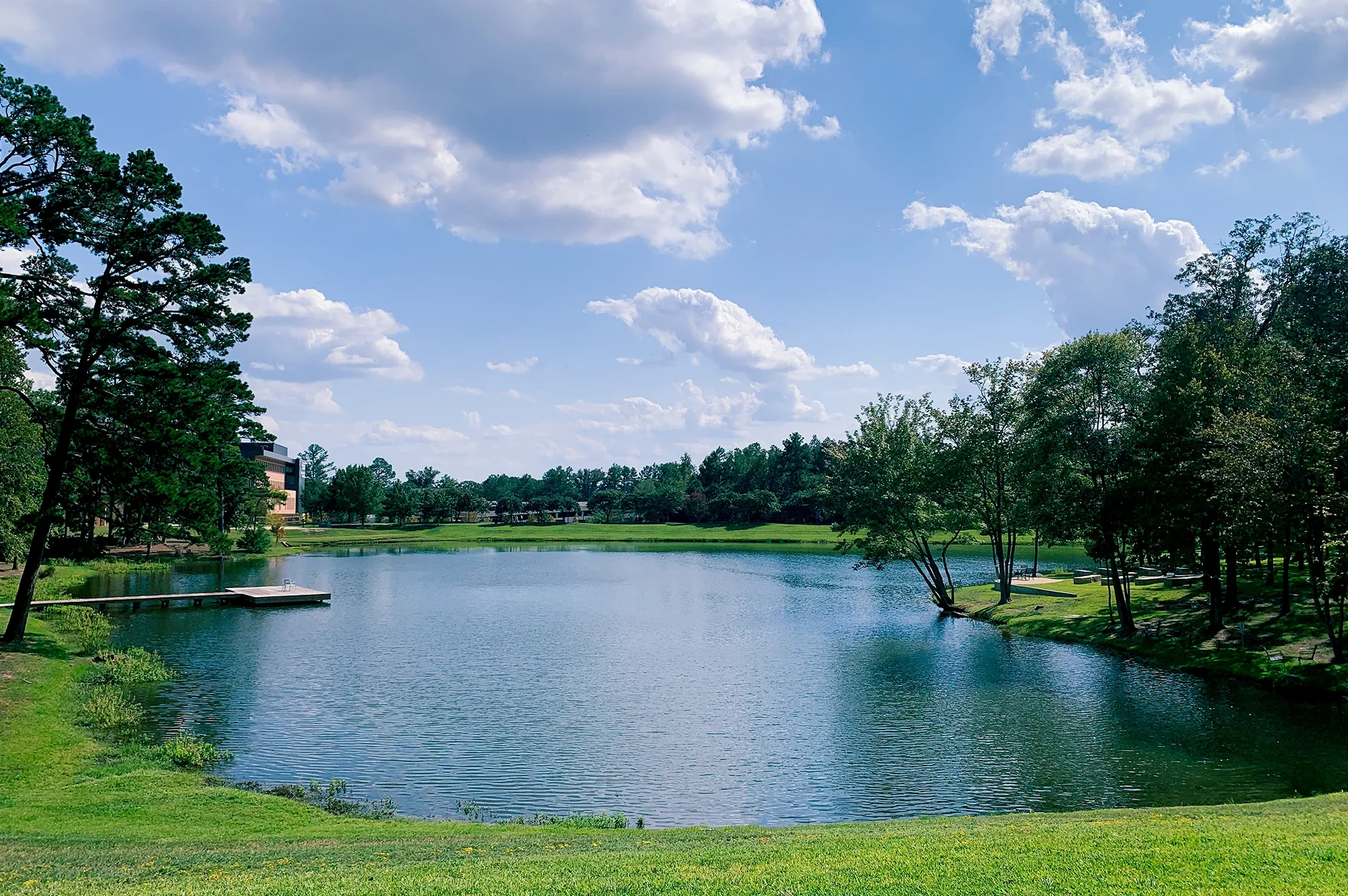 Landscape at Tyler Texas Lake Trees blue Sky