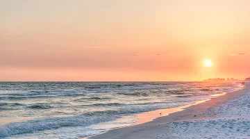 Dreamy pink peach orange sunset in the panhandle of Florida.