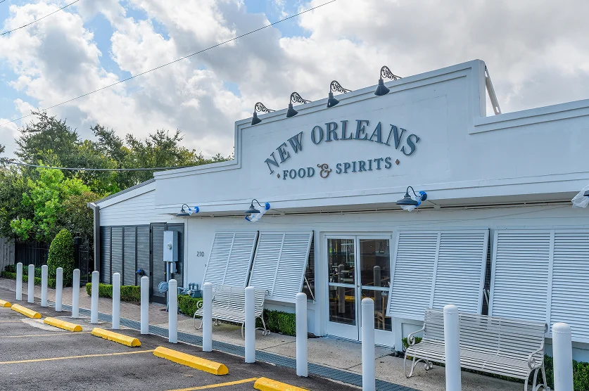METAIRIE, LA, USA - AUGUST 12, 2023: New Orleans Food and Spirits Restaurant on Metairie-Hammond Highway in the Bucktown Neighborhood.