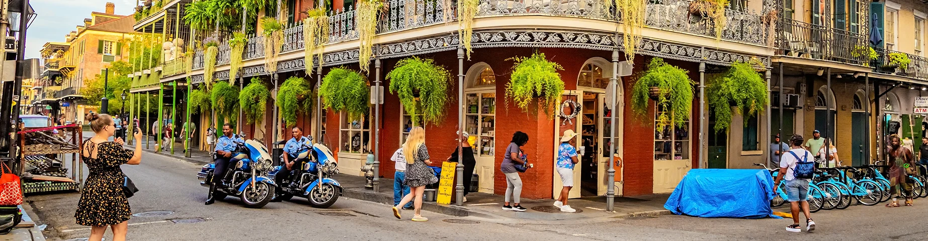 NEW ORLEANS, USA, SEPTEMBER 16, 2023: Magic Carnival of New Orleans. French Quarter. Endless celebration of the fabulous state of Louisiana.