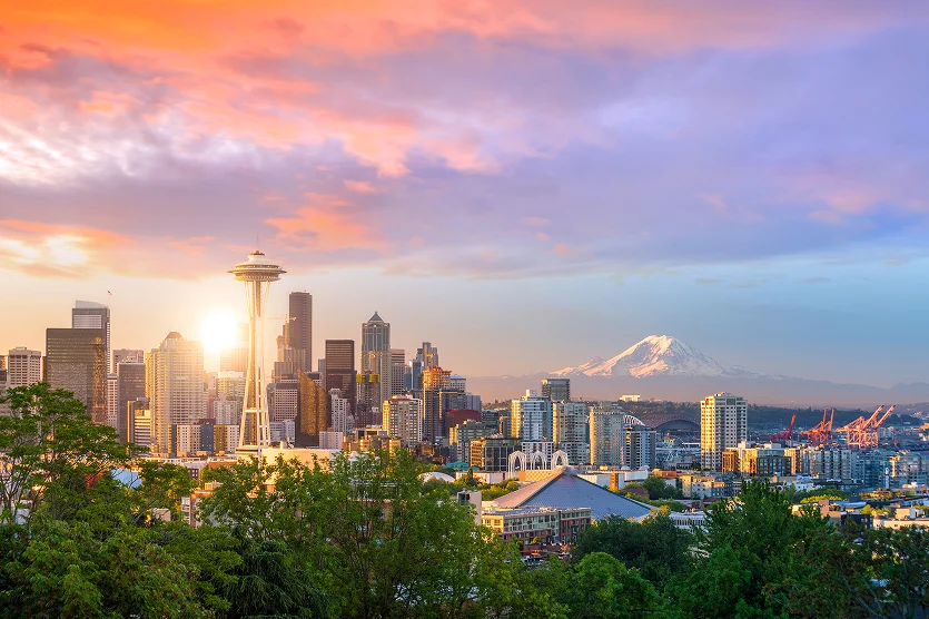 View of downtown Seattle skyline - best home insurance in Washington.