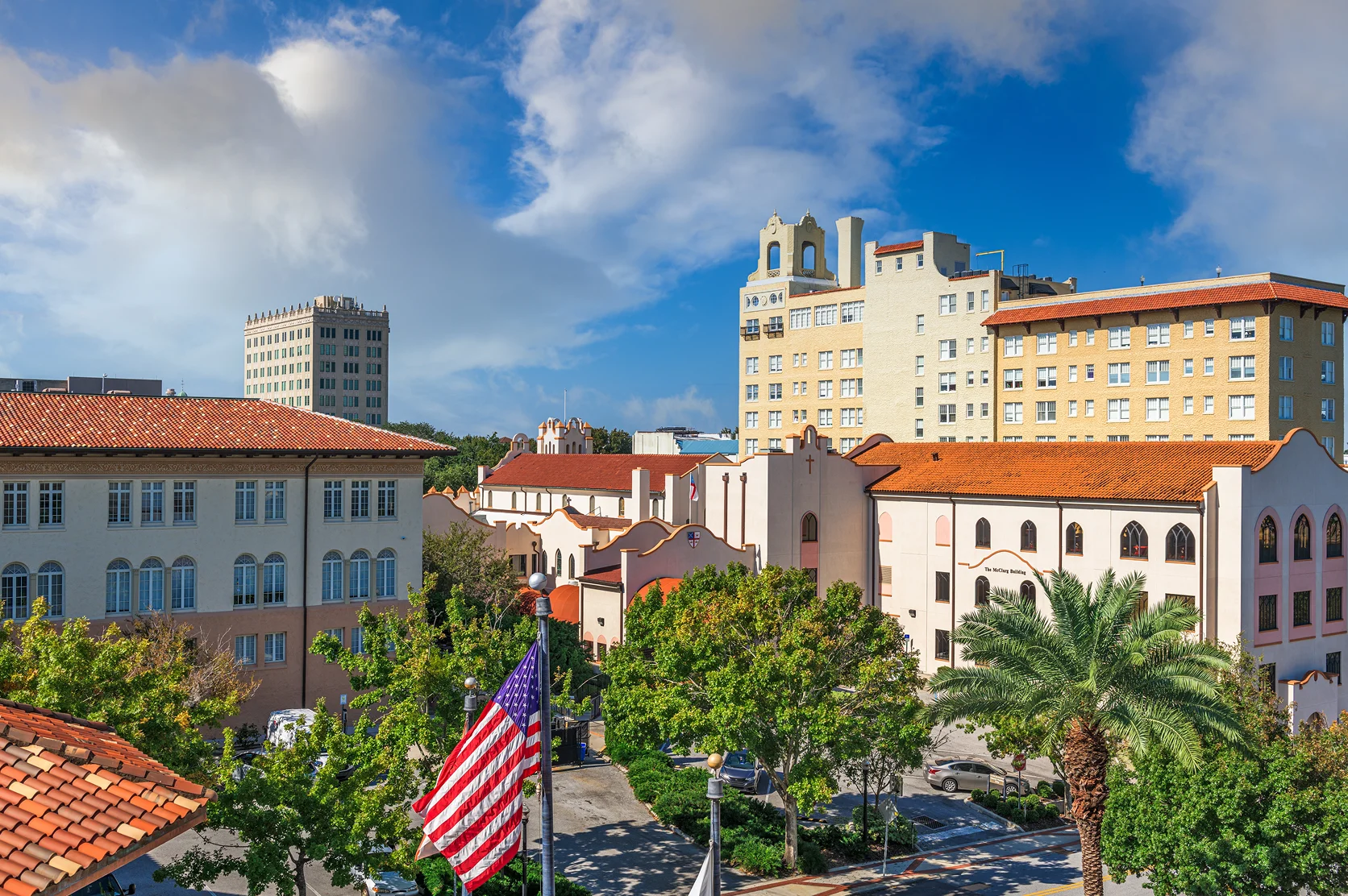 Lakeland, Florida, USA downtown cityscape at city hall - Best car insurance in Florida.