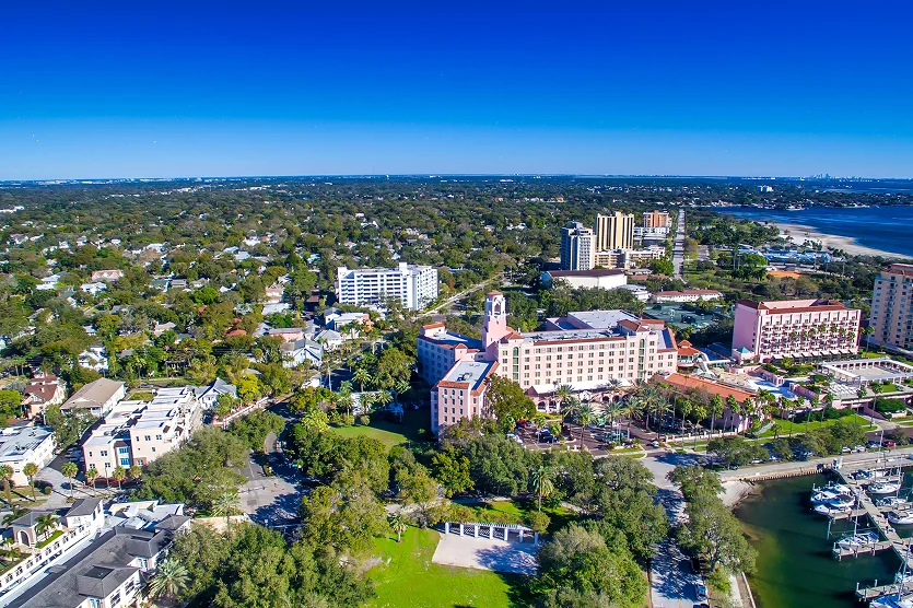 St Petersburg, Florida - Panoramic aerial view of cityscape.