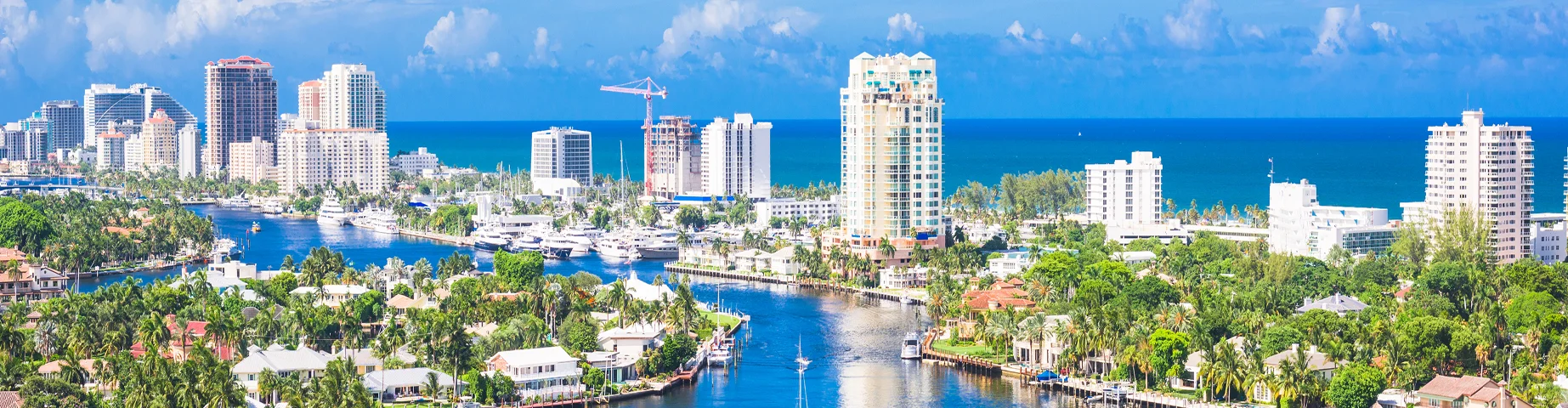 Fort Lauderdale skyline over Barrier Island - best home insurance in Florida.