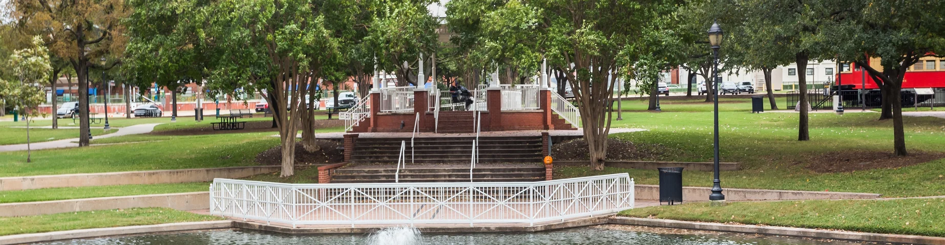 Haggard Park in the city center of Plano - best home insurance in Texas.