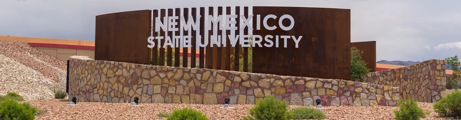 Entrance sign at New Mexico State University.