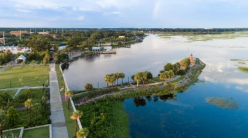 Aerial view of Lake Front Kissimmee, Florida.