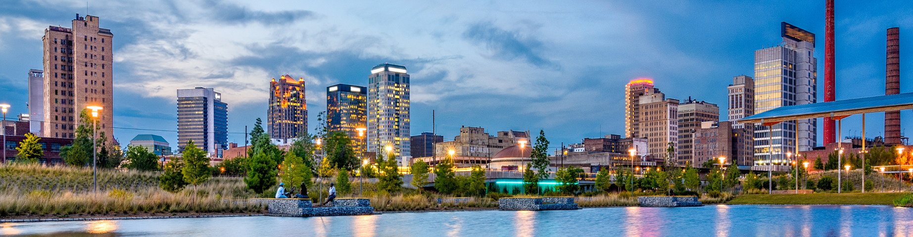 Birmingham downtown city skyline– best homeowners insurance in Alabama.