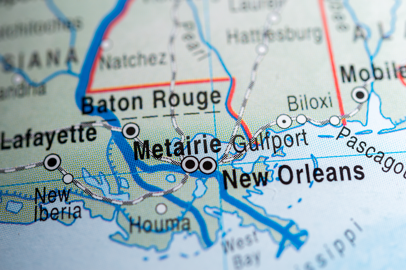 Map view of Metairie – home insurance with top-rated carriers in Louisiana.