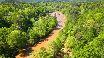 The Middle Oconee River as it passes through Clarke County - best car insurance in Georgia.