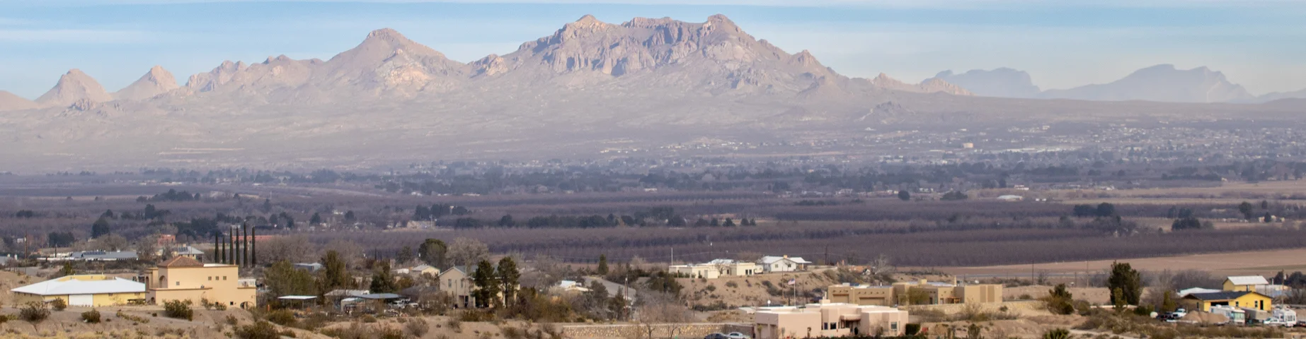 Breathtaking views from a mountain hike overlooking the jagged peaks of Las Cruces, New Mexico.