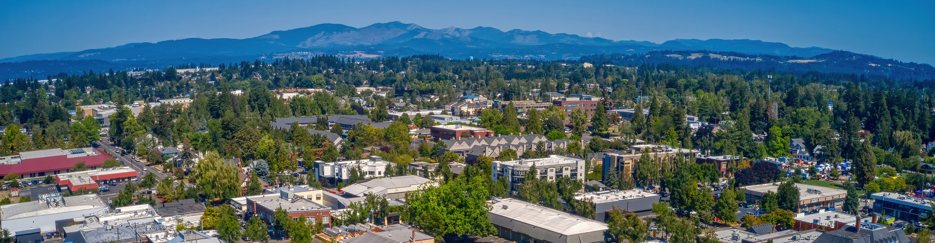 Aerial View of the Portland Suburb of Gresham, Oregon