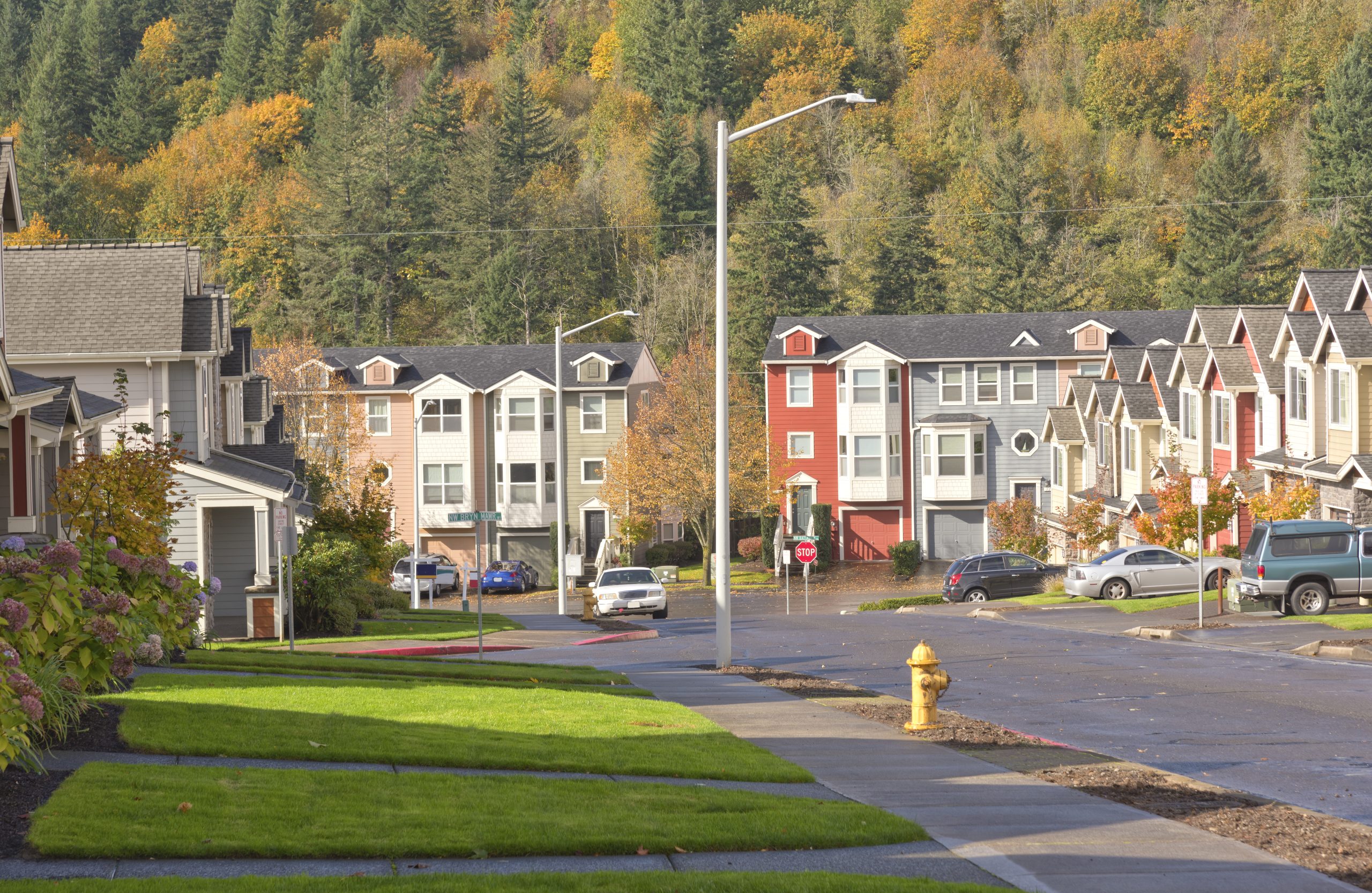Family homes in a row in Gresham Oregon.