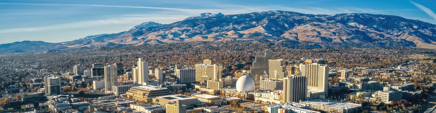 An aerial view of Reno, Nevada.