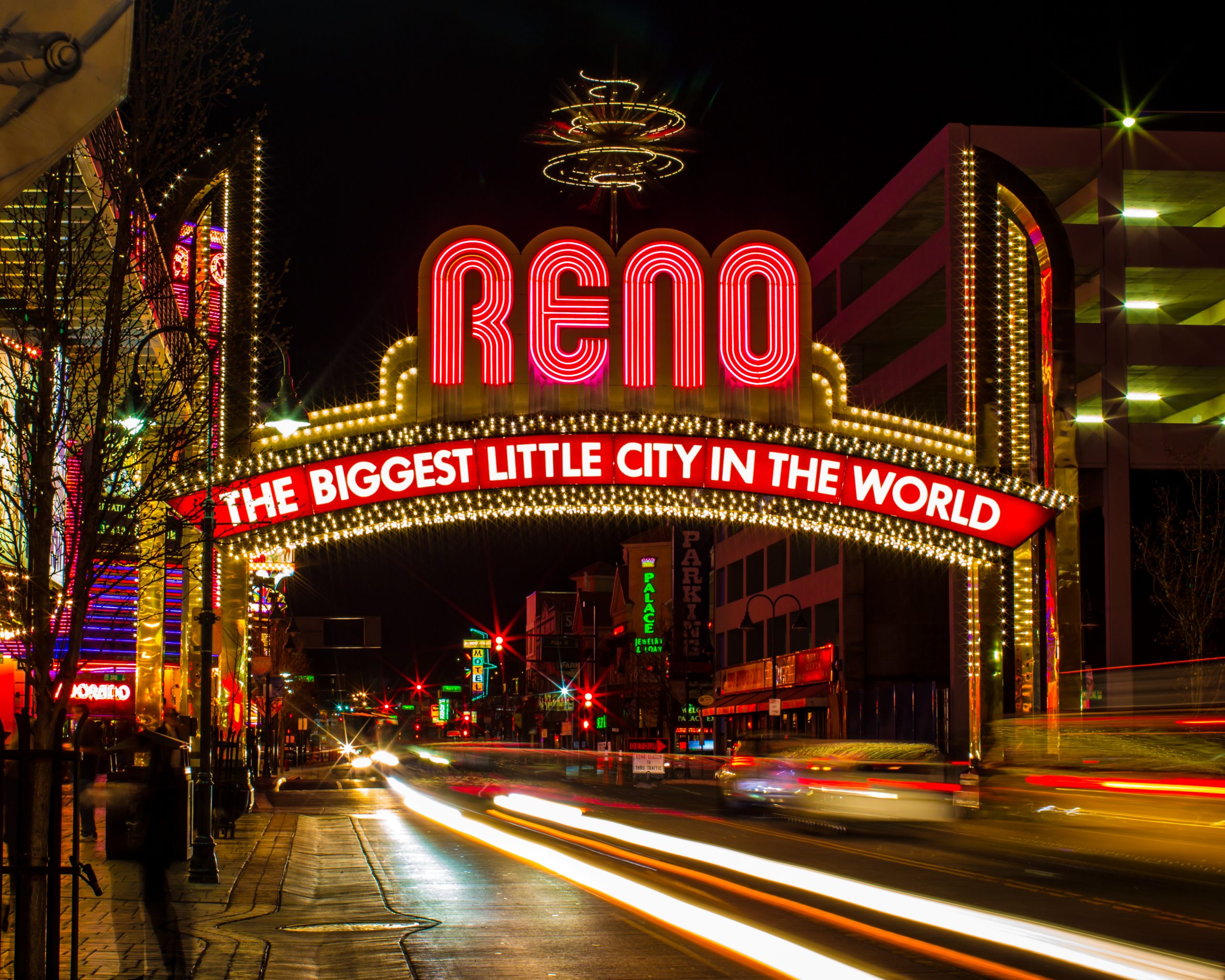An aerial view of Reno, Nevada. Image2: The famous (newer) 
