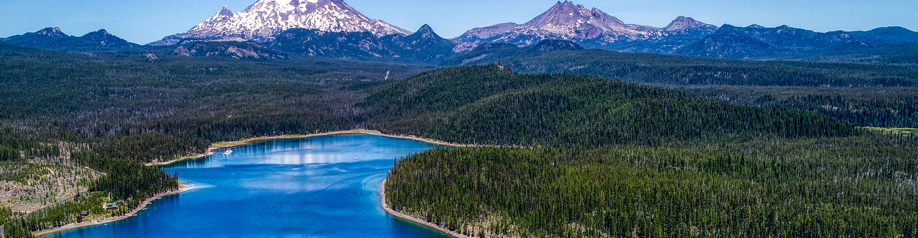 Aerial view of Elk Lake near Bend, Oregon