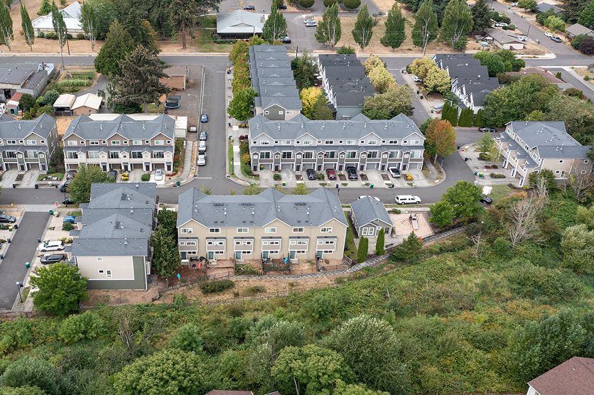 Beaverton, OR, USA - Aug 15, 2024 - Multifamily residential apartment buildings complex in a nice neighborhood in Beaverton, Oregon