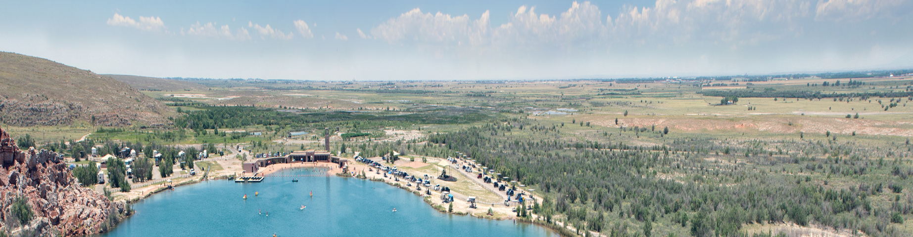 Bottomless Lakes State Park, Roswell, New Mexico, US. View from above.