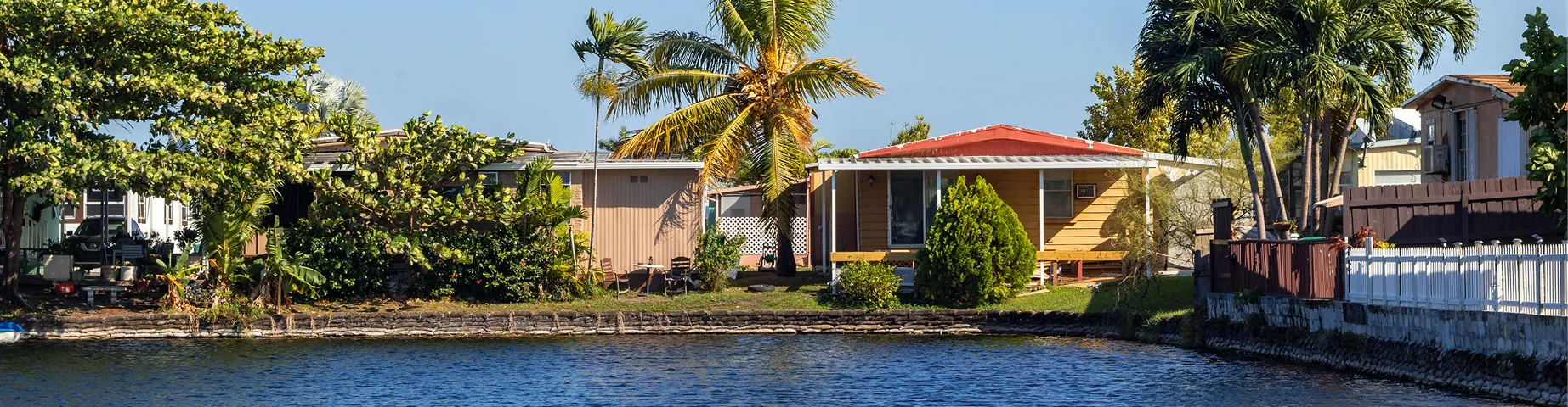 House by a lake in Hialeah Gardens Florida.