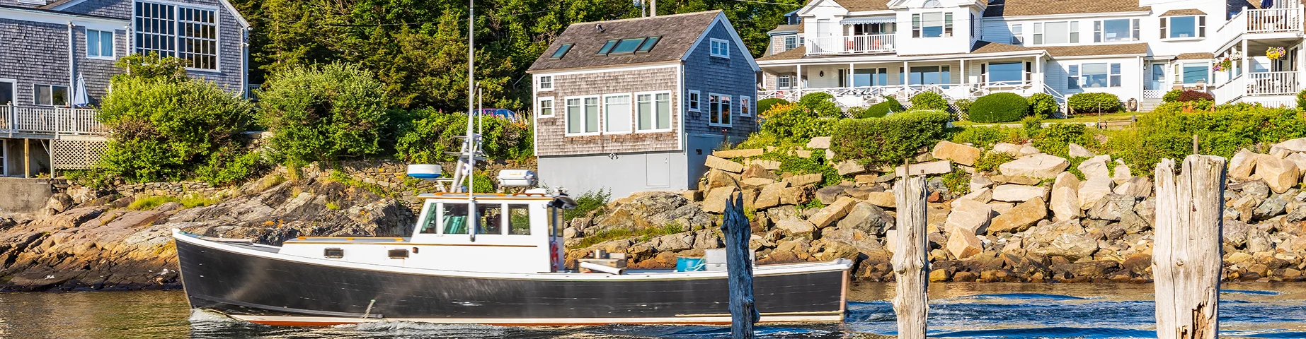 Maine Ogunquit Perkins Cove at sunrise.