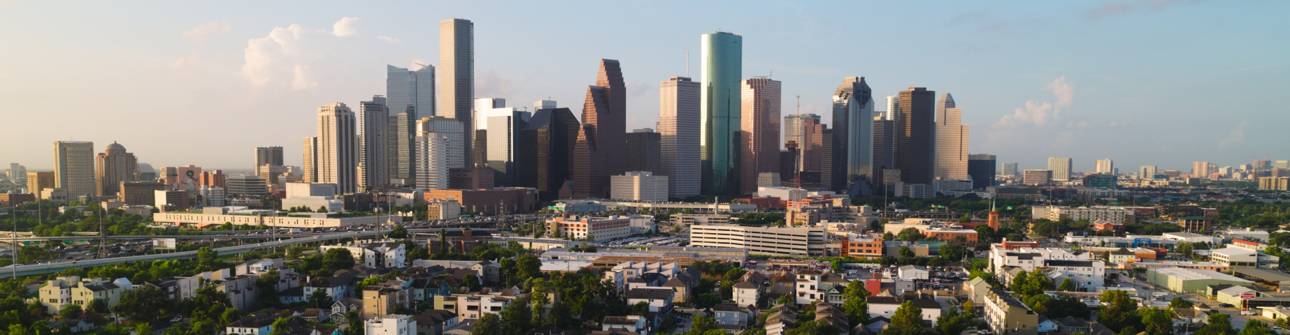 Aerial View Shot of Houston TX, Texas, USA