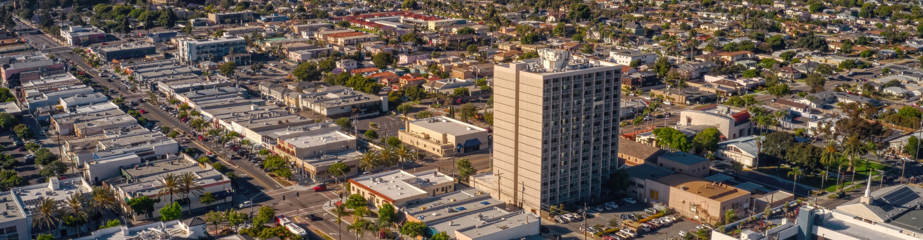 Aerial View of the San Diego Suburb of Chula Vista, California.