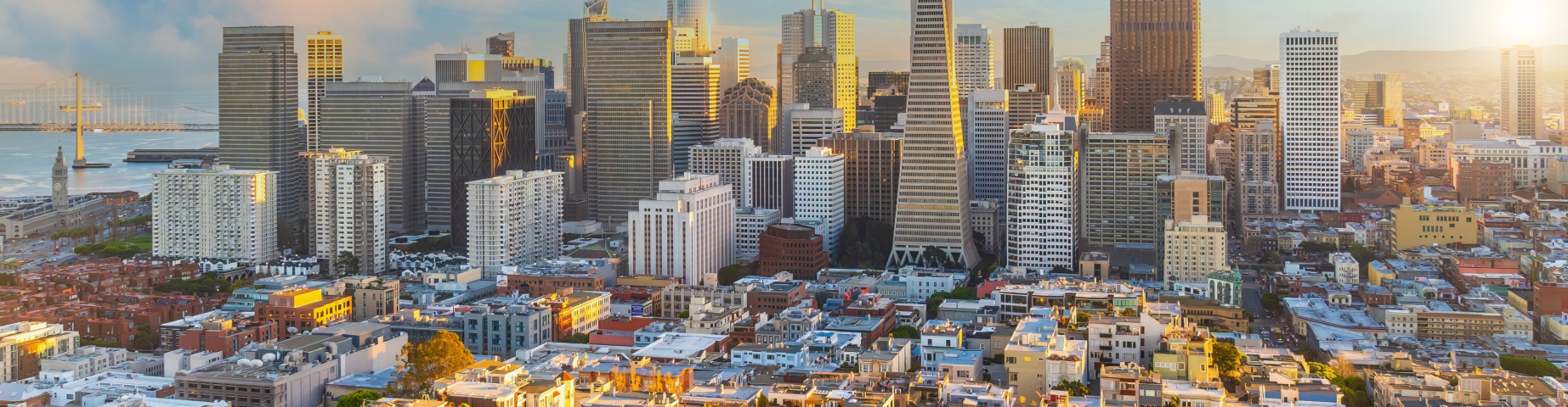 Scenic view of downtown San Francisco, California USA.